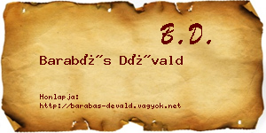Barabás Dévald névjegykártya
